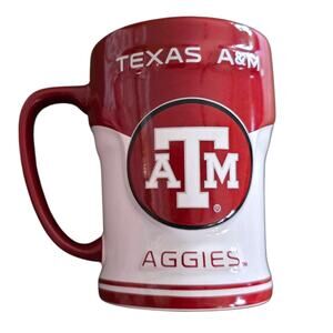 Texas A&M Aggies Sculpted Relief Coffee Mug NCAA Tea Cup Hot Ceramic